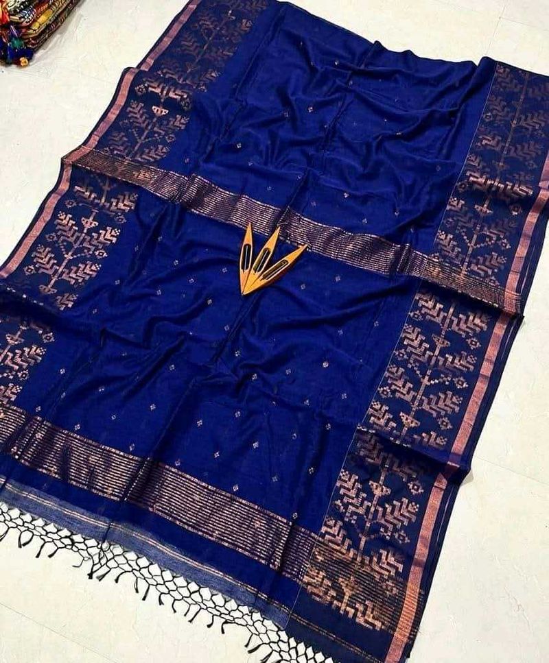 New Khadi cotton handloom Saree with running bp