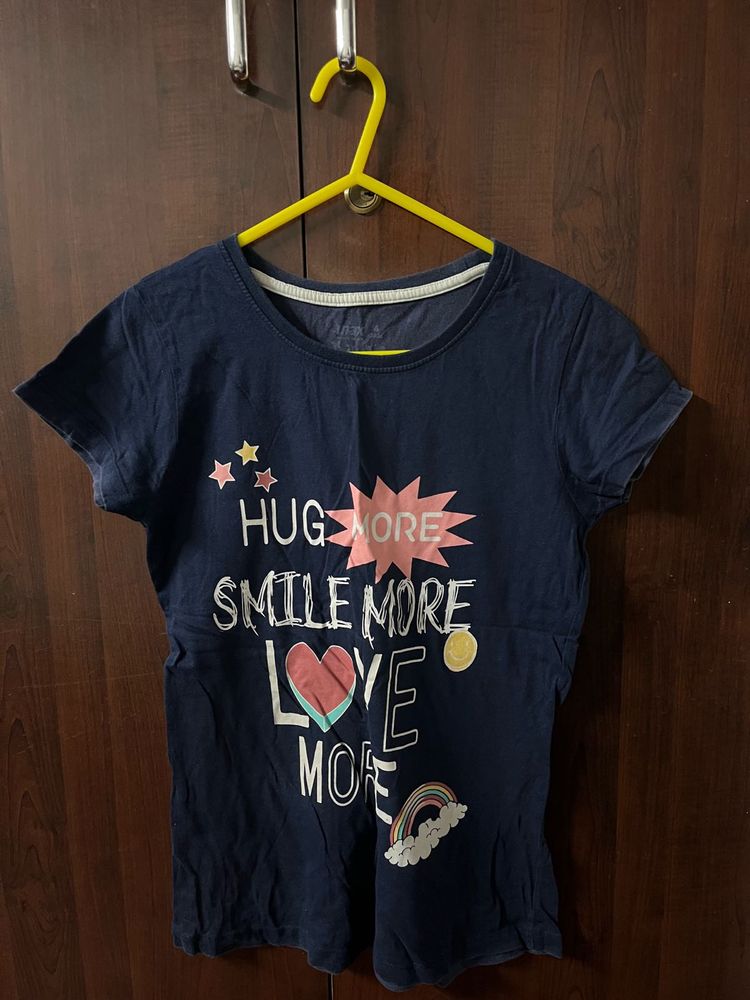 Cute Navy Blue Graphic T-Shirt
