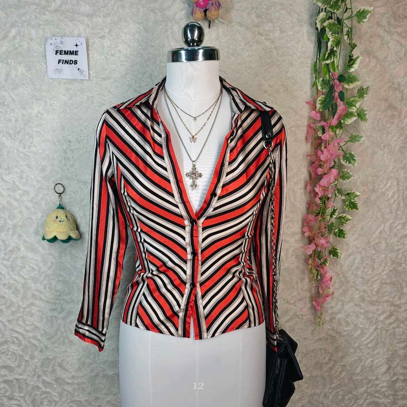 Y2K Aesthetic trending stripped shirt