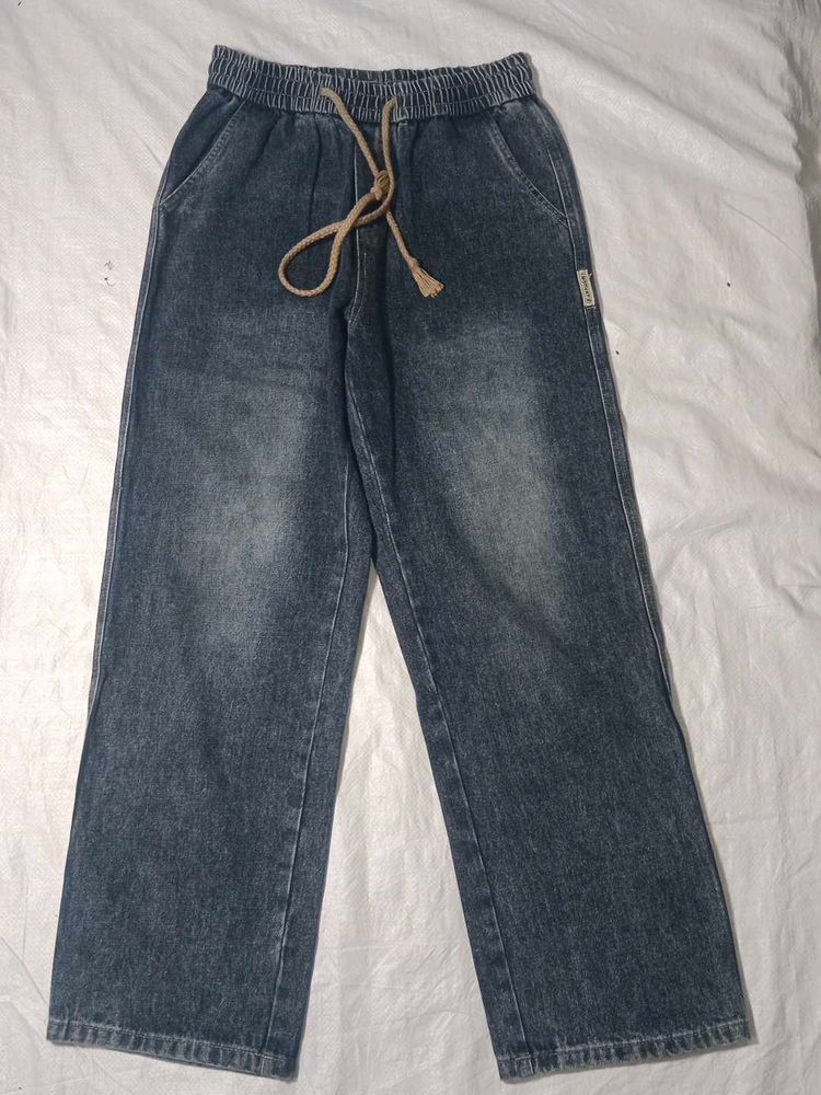 Wide Leg Denim Pants