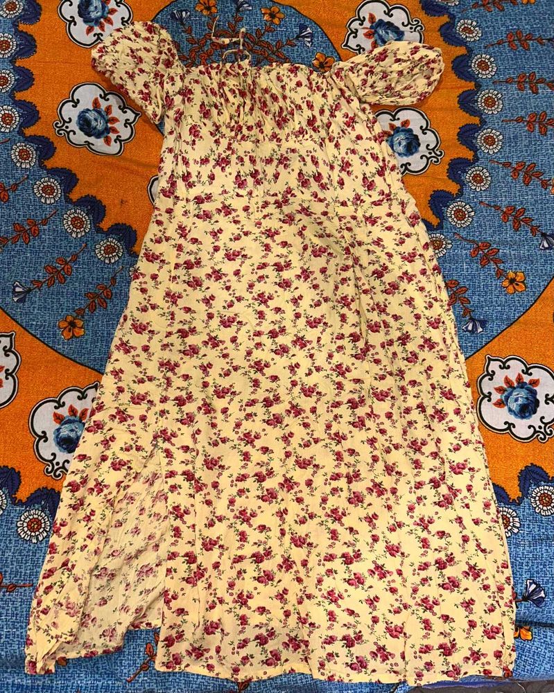 Floral Off-Shoulder Midi Dress