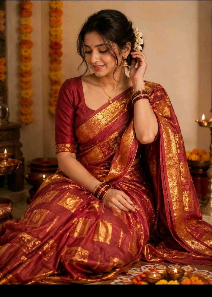 Exquisite Purple Silk Saree