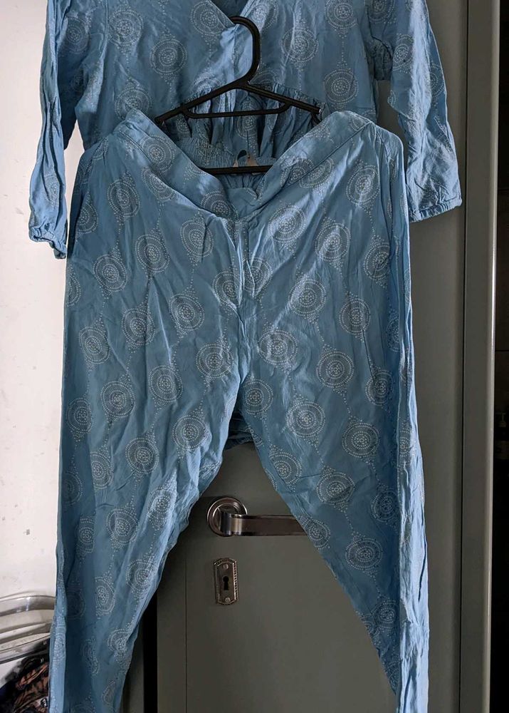 Light Blue Printed Kurta Set🍀