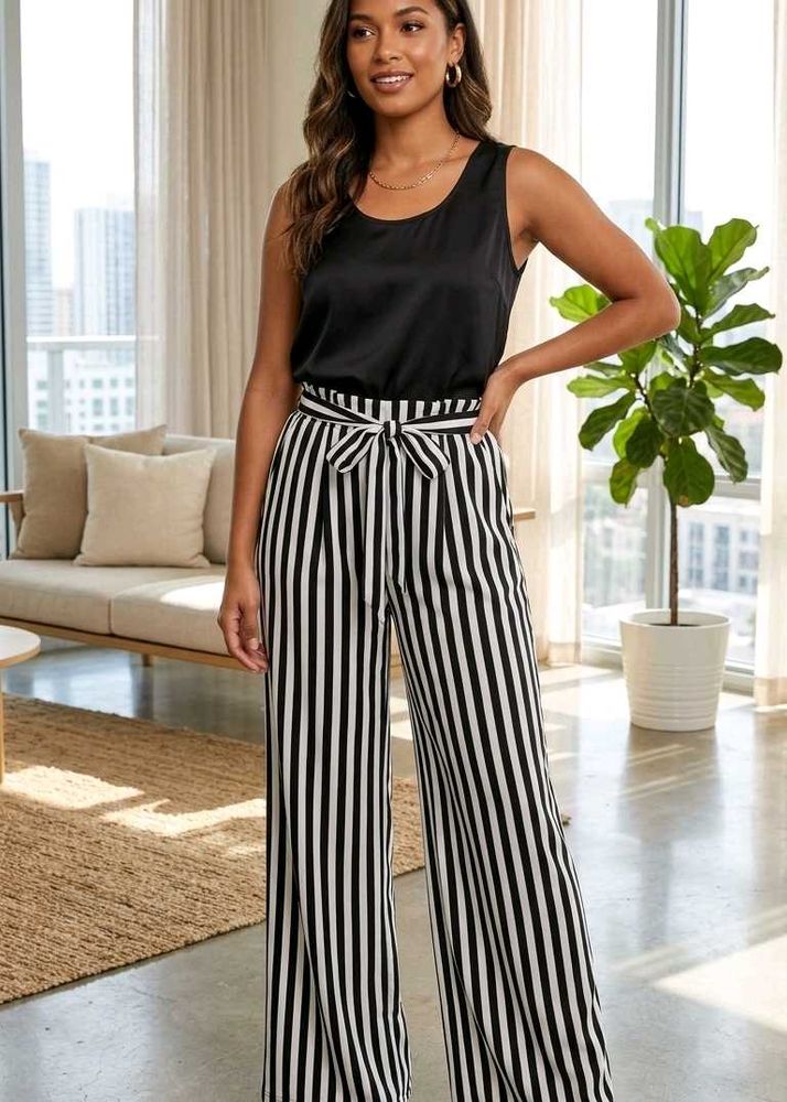 Striped Wide Leg Pants Size S