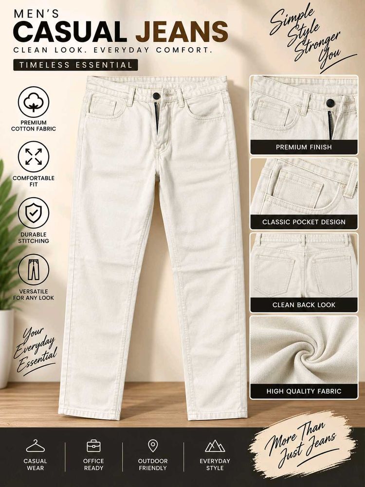 Straight Fit Cotton Jeans