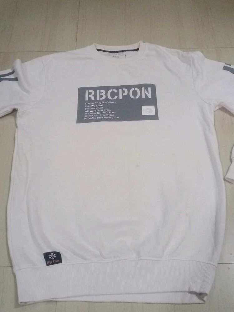 Men's White Graphic Sweatshirt