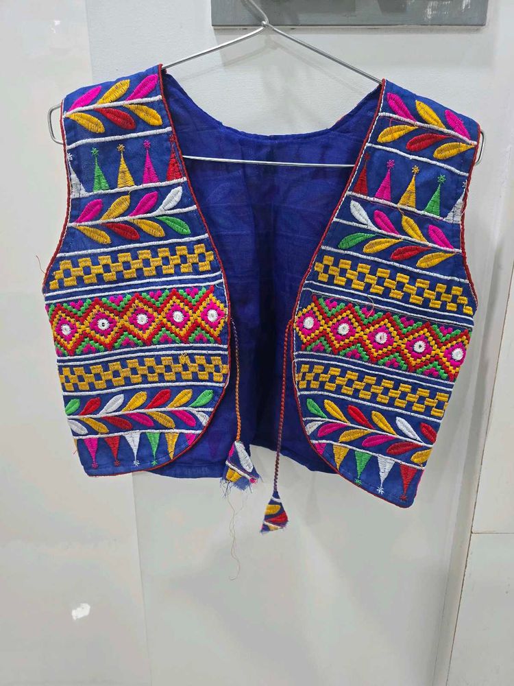Embroidered Blue Ethnic Jacket/Blouse