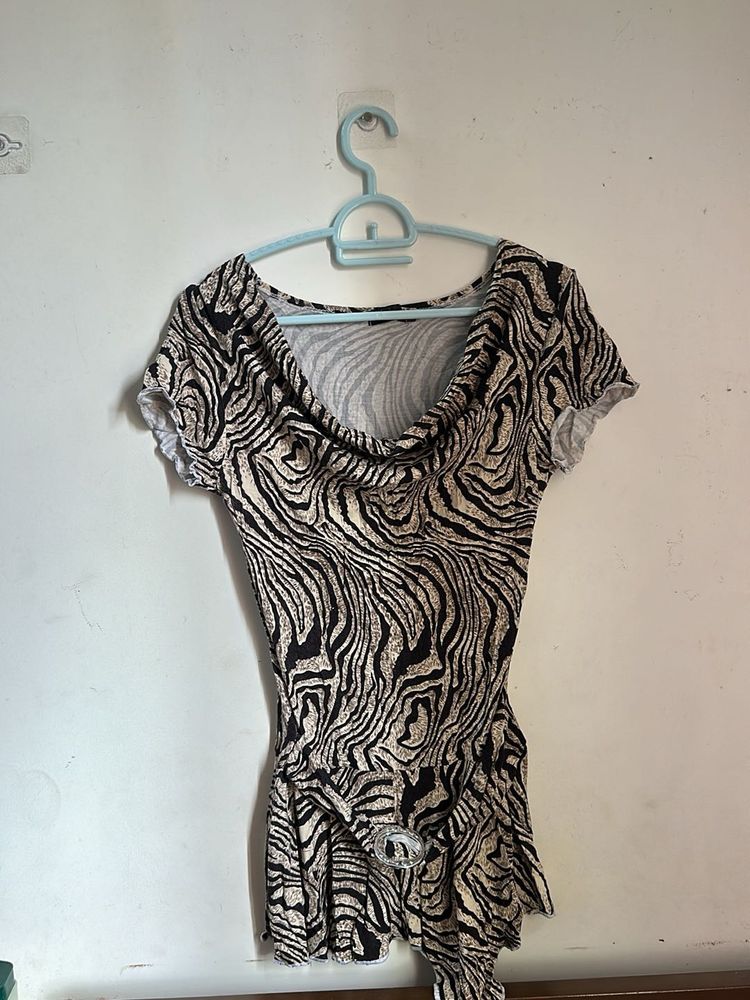 Stylish Zebra Print Y2k top