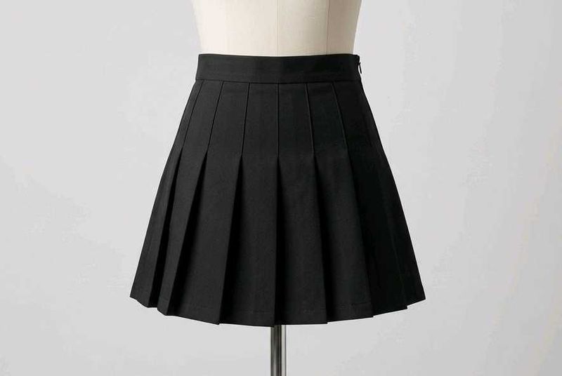 Black Pleated Mini Skirt