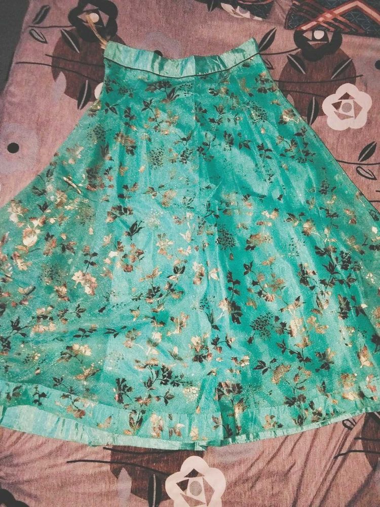 Beautiful Teal Floral Skirt