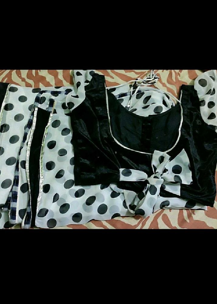 Polka Dot Lehenga Choli Set