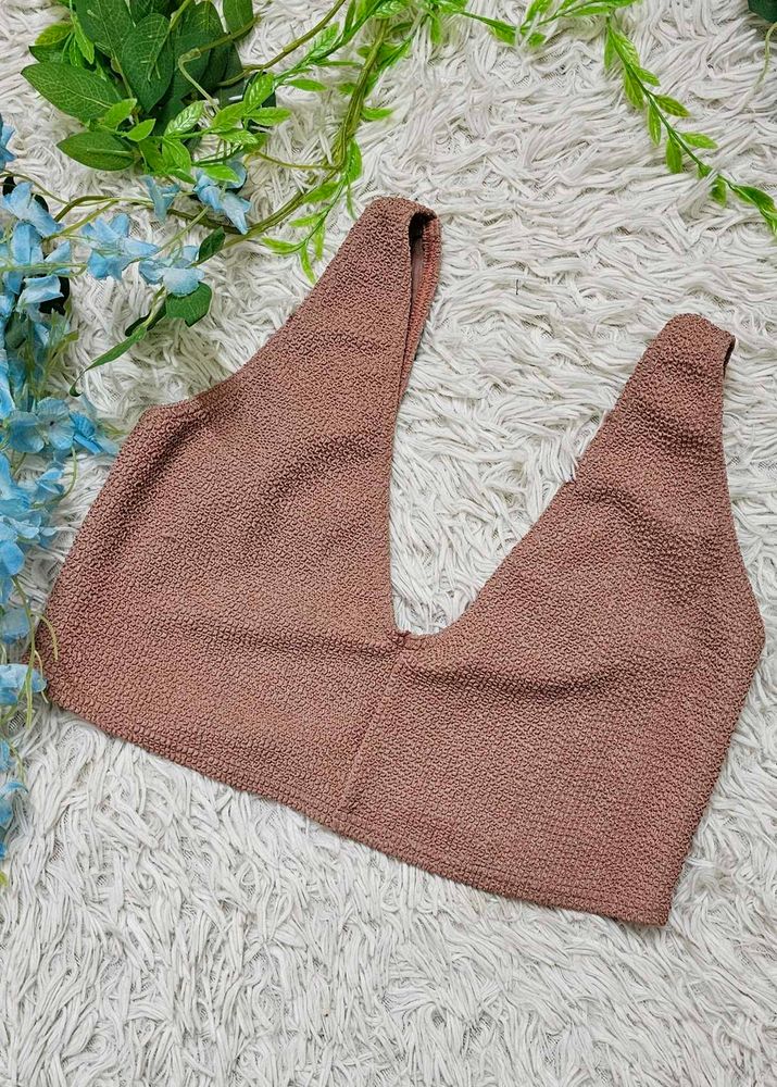 Mauve Textured Crop Top