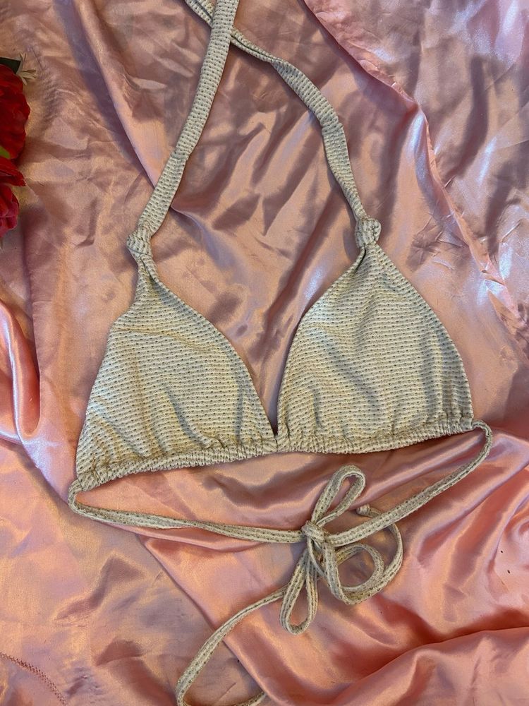 Textured Halter Bikini Top