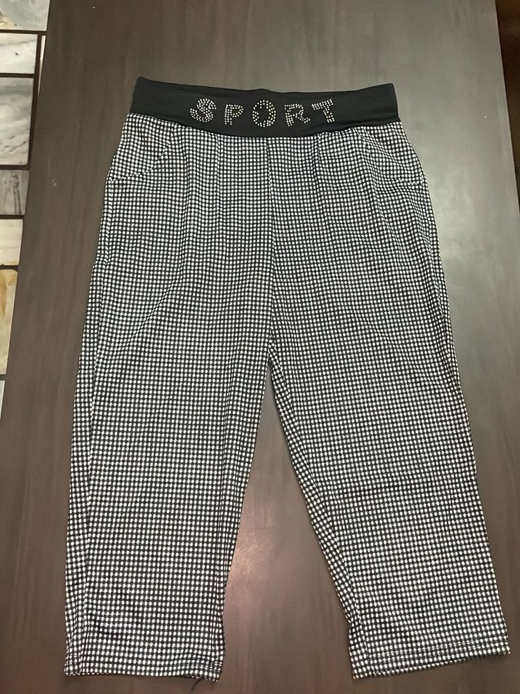 Stylish Gingham Print Pants