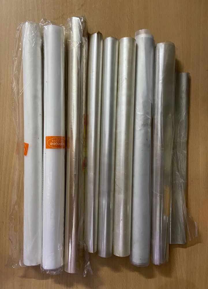 9 Book Wrapping Plastic Transparent Rolls