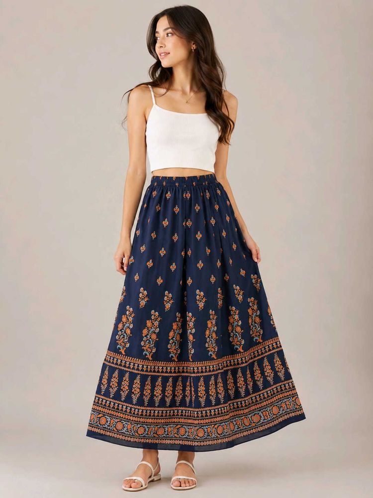 Bohemian Print Maxi Skirt