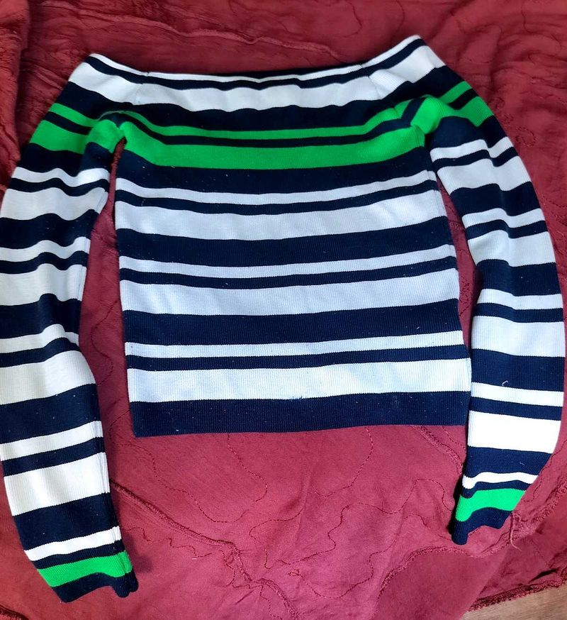 Striped Off-Shoulder top