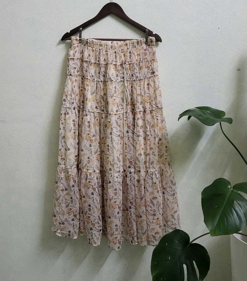 Boho Floral Tiered Maxi Skirt