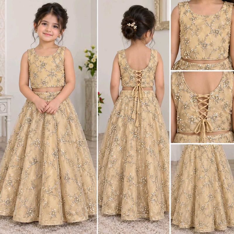 Girls' Embroidered Lehenga Choli Set