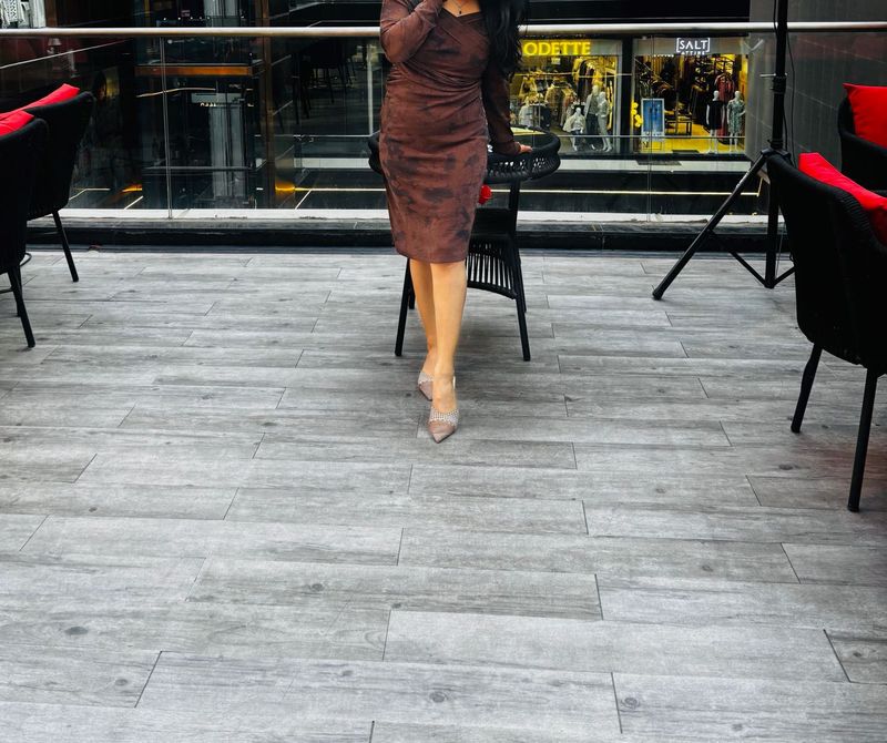 Stylish Brown Tie-Dye Dress