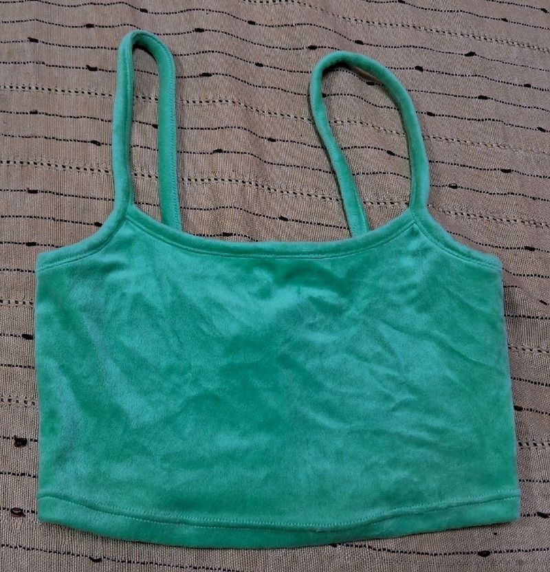 H&amp;m Green Crop Top