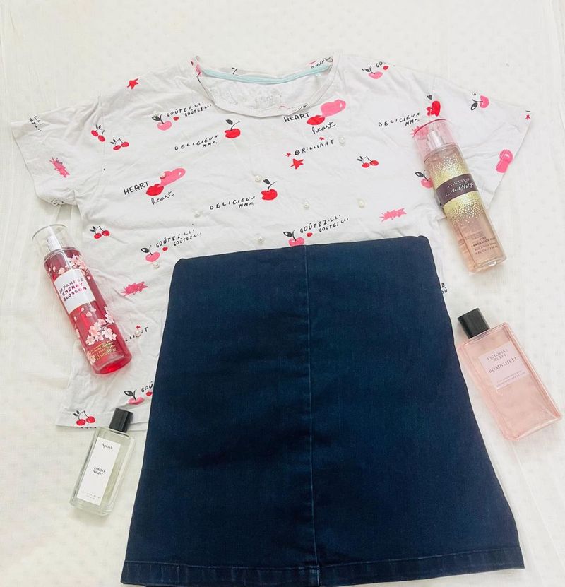 White Pearl Embedded Crop Top