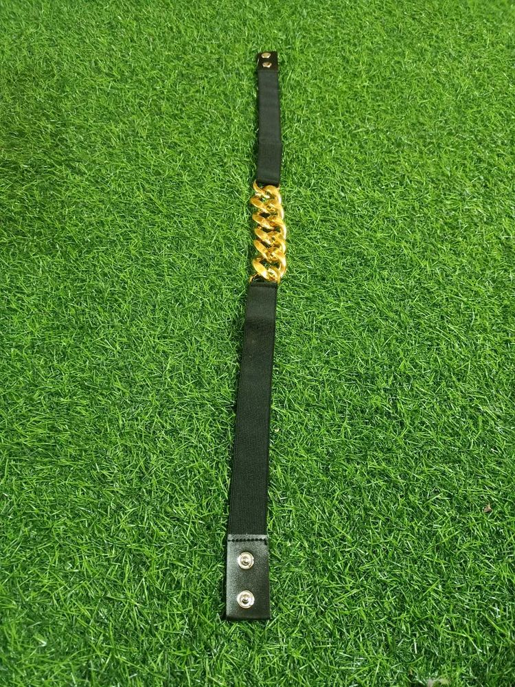 Black &amp; Gold Chain Streachble Belt