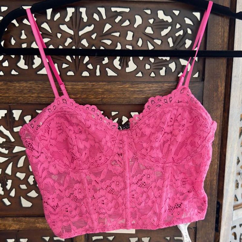 Zara Brand New Celeb Style Lace Correct Crop Top