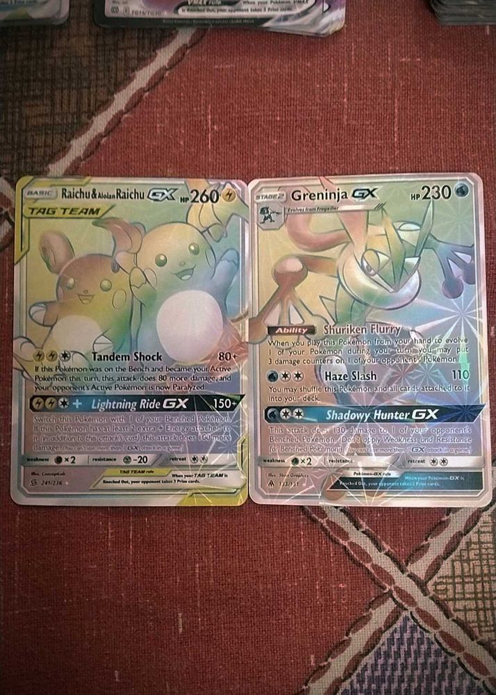 Pokemon Raichu &amp; Greninja GX Card Lot
