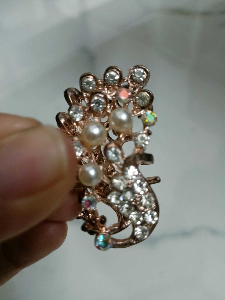 alloy Hair Claw Clip Rhinestone Accent