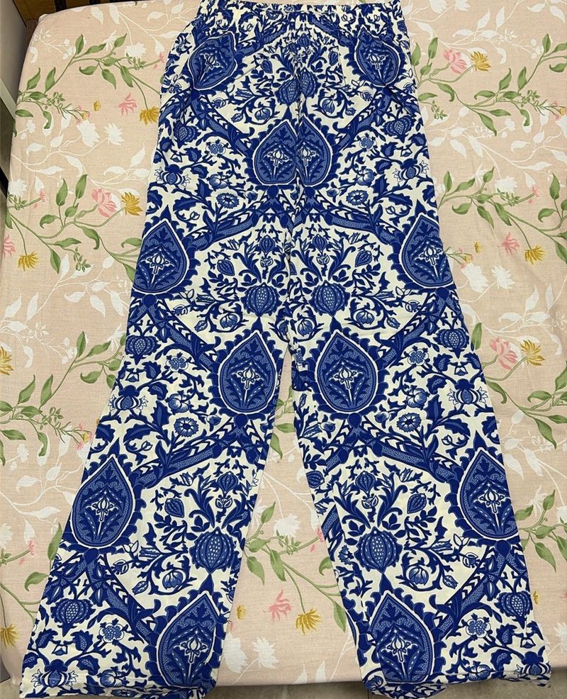 Stylish Blue &amp; White Palazzo Pants