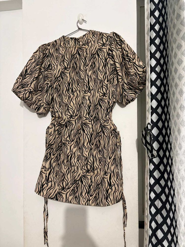 Stylish Animal Print Mini Dress