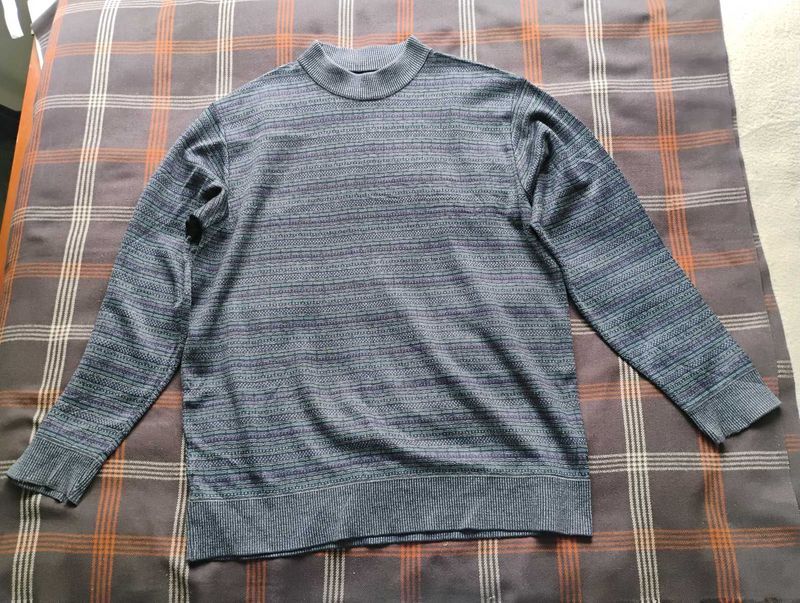 Men's Textured Mock Neck Sweater