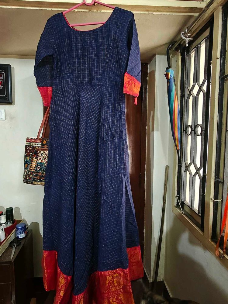 pure cotton sungudi long gown