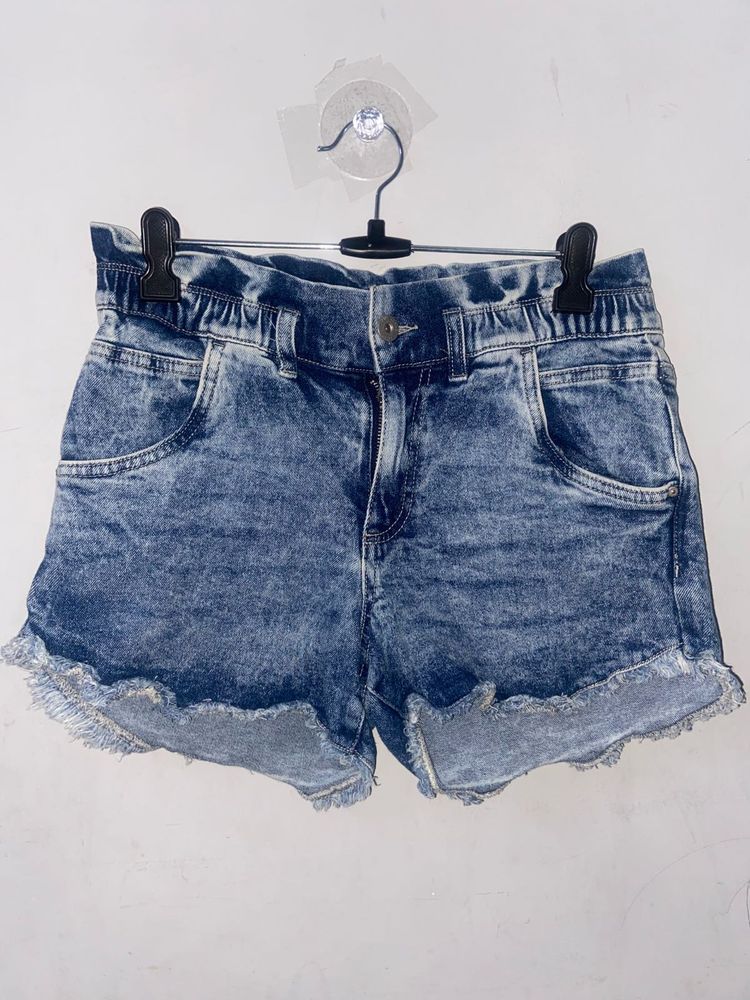 Distressed Denim Shorts