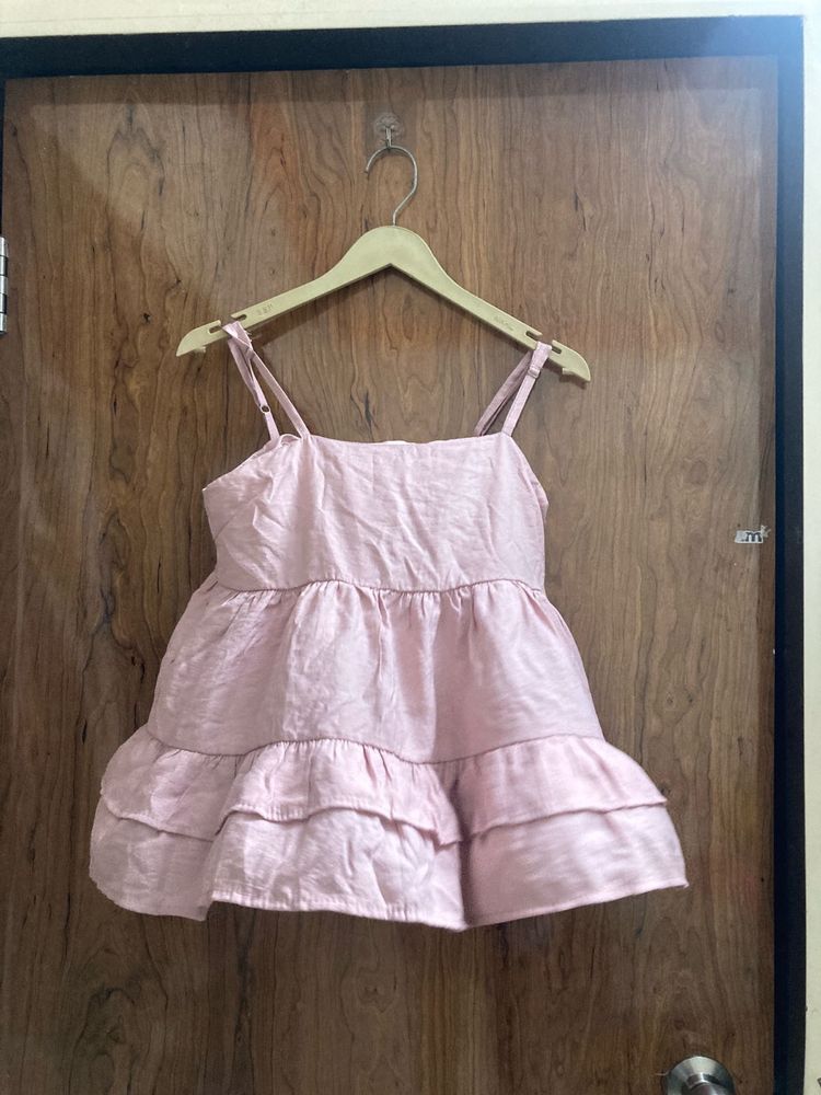 Pink Tiered Spaghetti Strap Top