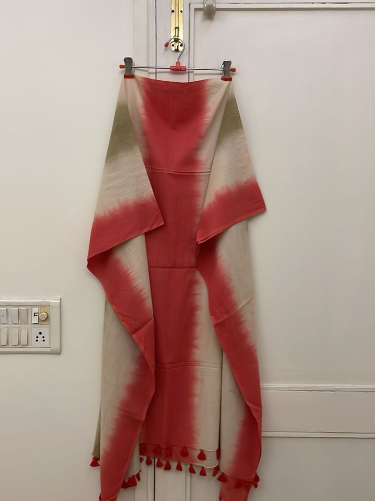 Boho Tie-Dye Dupatta with Tassels