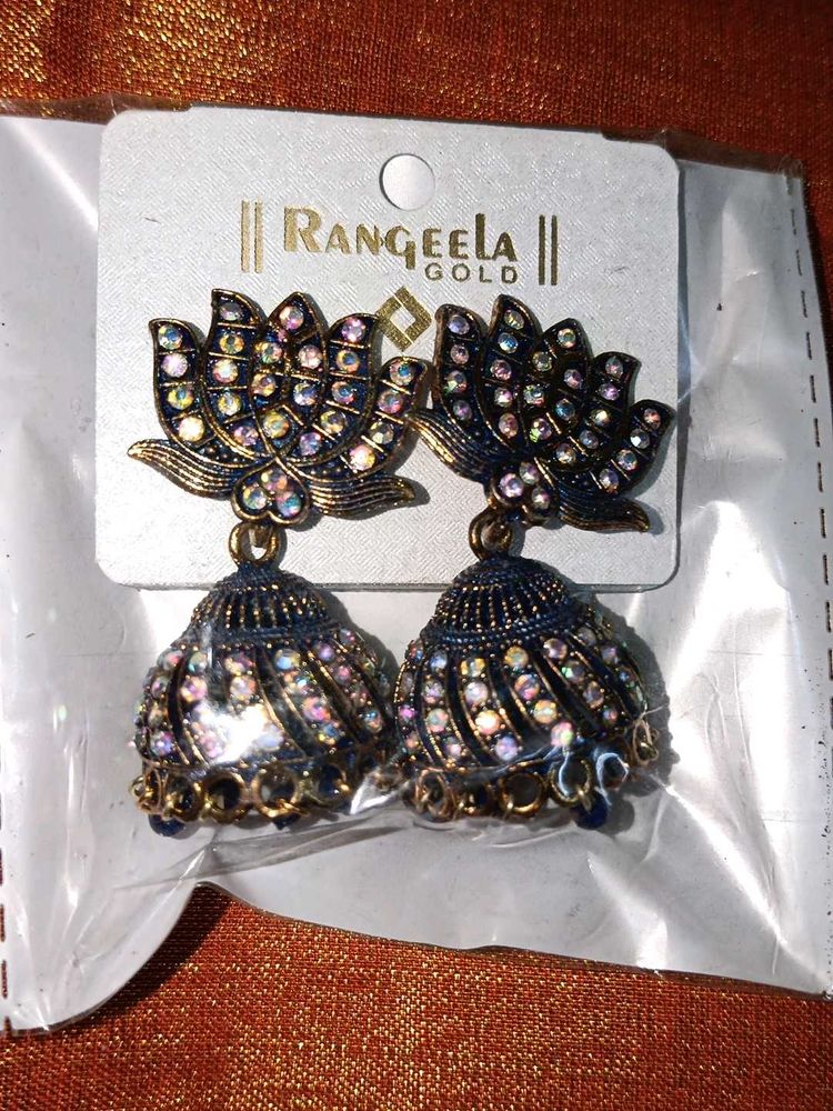 Lotus Jhumka Earrings
