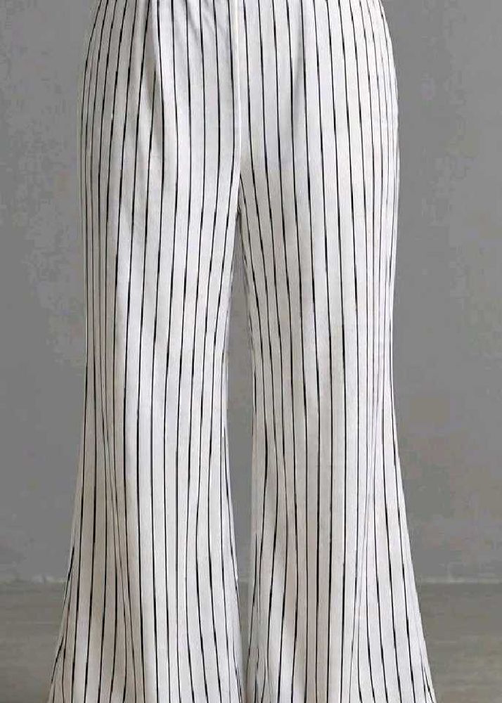 Pinstripe Wide-Leg Pant