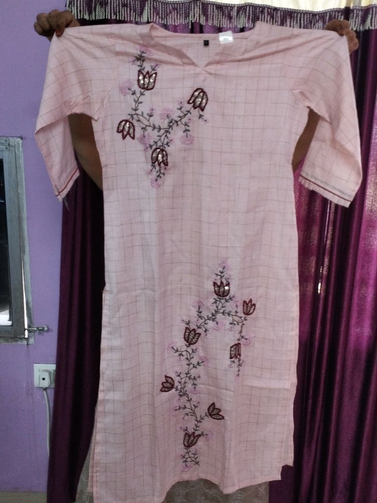 Hand Work Pure Cotton Kurti For Girls And Women's