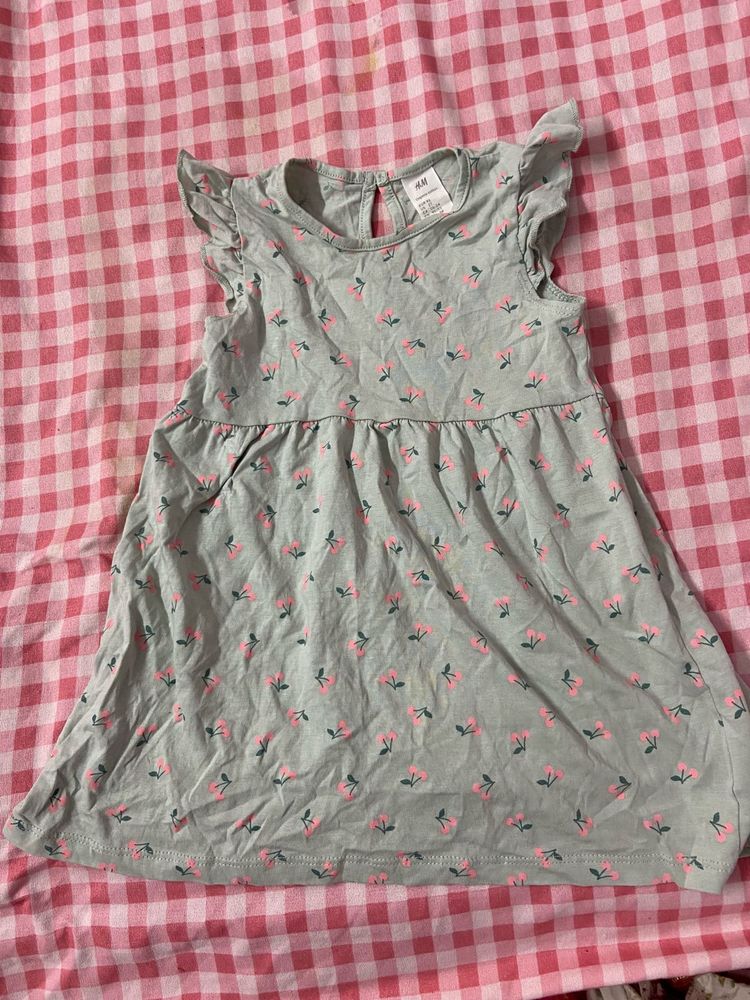 Cute Cherry Print Baby Dress