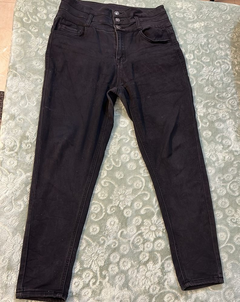 High Waist Black Trousers
