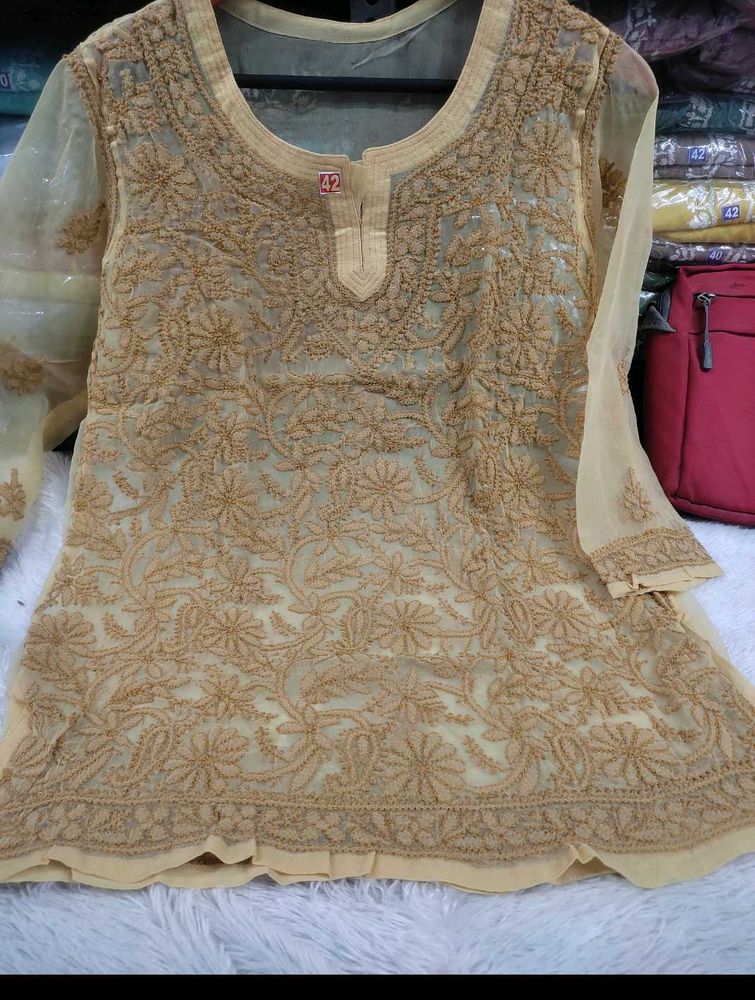 Chikankari Embroidery Short Top