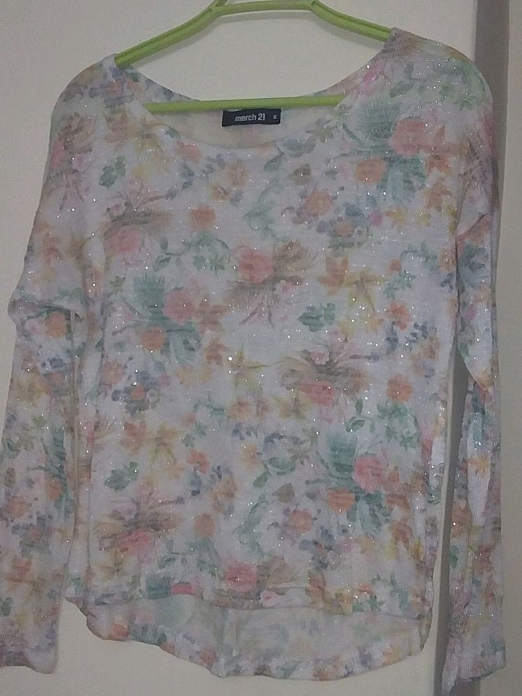 Soft Floral Print Crop Top Very Beautiful.