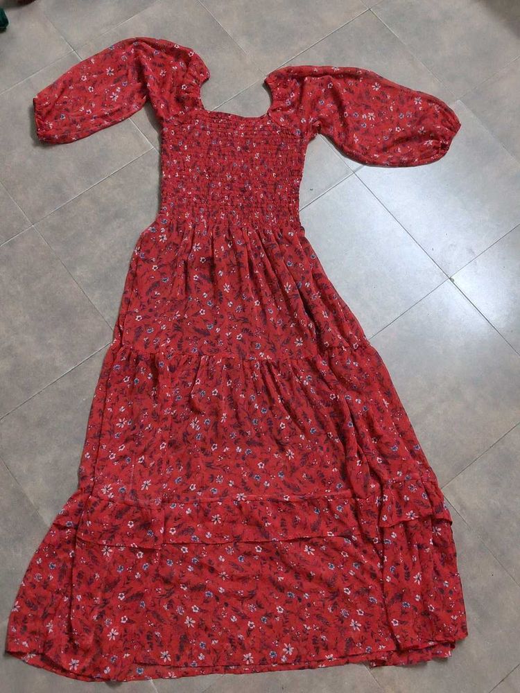 Red Floral Maxi Dress