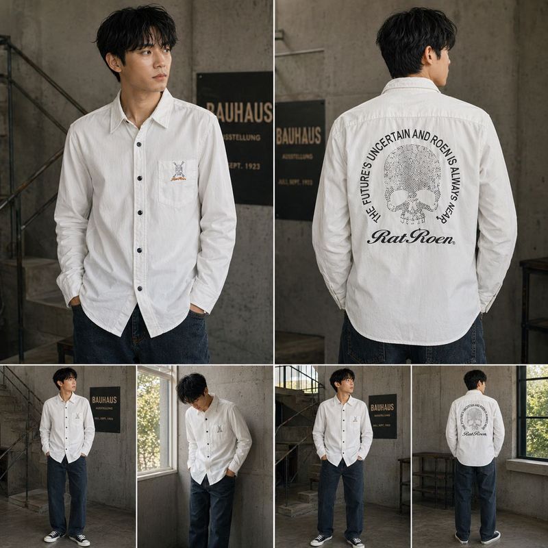 Vinatge Rat Roen Y2K Skull Back Shirt