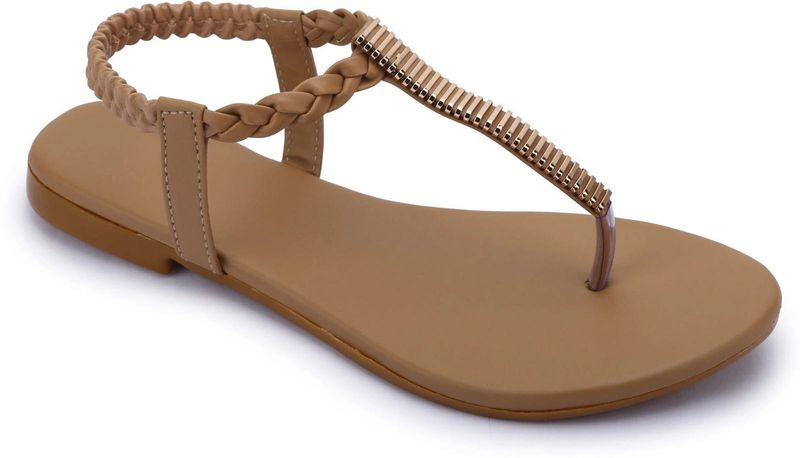 Stylish Tan Flat Sandals 👡