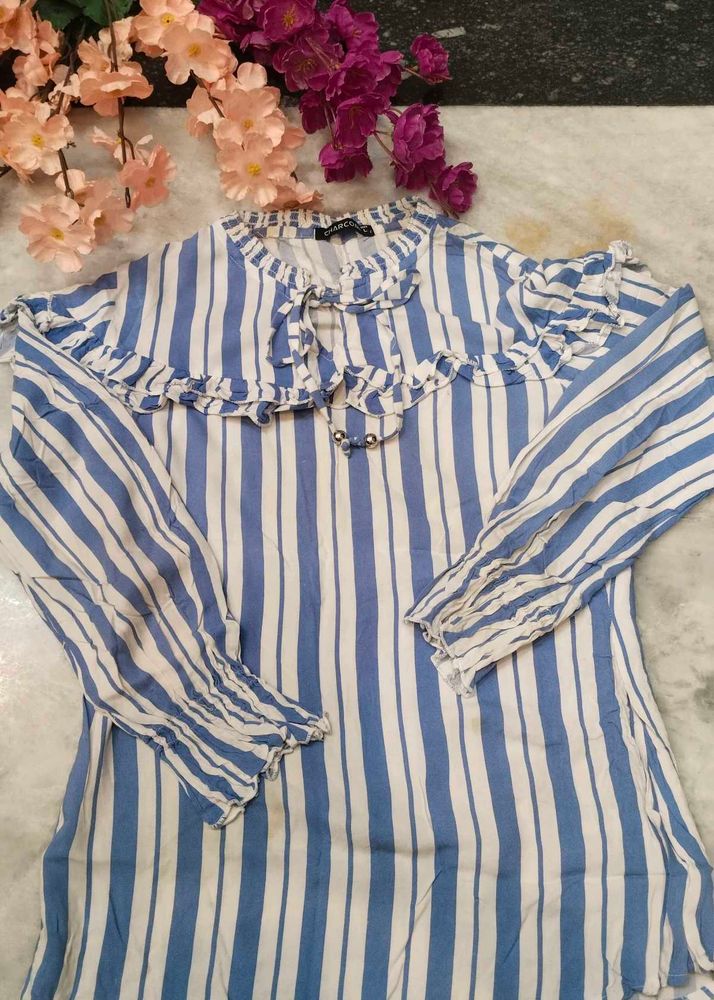Striped Ruffle Top