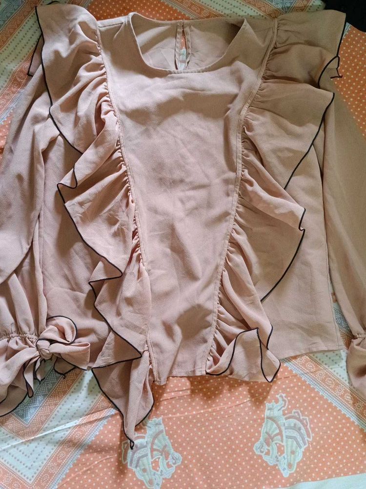 Ruffled Pink Blouse