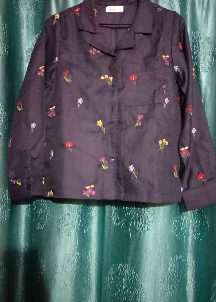 Embroidered Floral Shirt